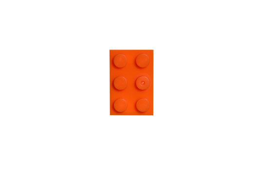 Russia Vyborg 01.22.2023 Lego block isolated on white background.