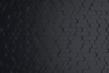 Abstract dark grey gray hexagonal hex background 3d illustration rendering