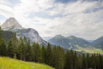 Fototapeta na wymiar The Austrian Alps near Ehrwald in Tyrol, Austria