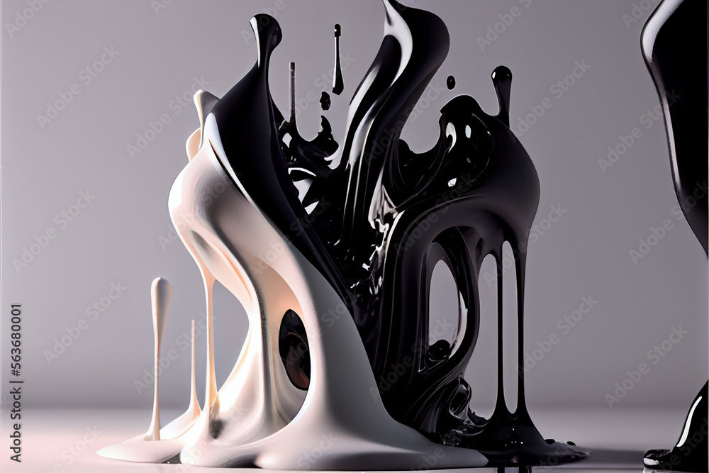 Aufkleber abstract fluid splash created with generative ai