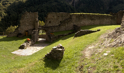 Mesocco Castle, ruin in the Swiss Canton of Graubünden, a heritage site of national significance