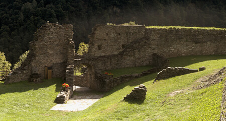 Mesocco Castle, ruin in the Swiss Canton of Graubünden, a heritage site of national significance