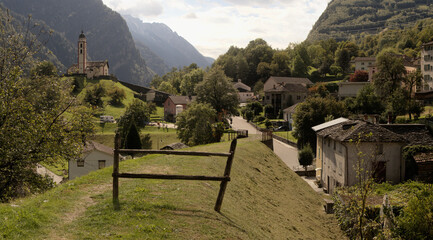Fototapeta na wymiar Village of Soazza in the Swiss Canton of Grisons