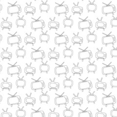 Background with televisions hand drawn illustration.