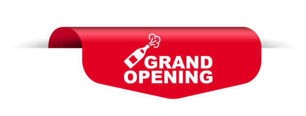 red vector illustration banner grand opening