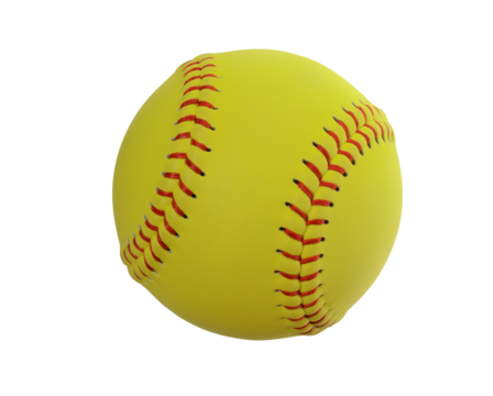 Softball on clear transparent background. PNG