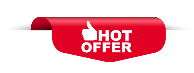 red vector illustration banner hot offer