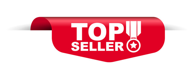 red vector banner top seller