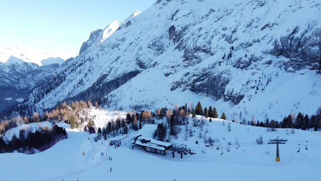 Snowy mountain landscape