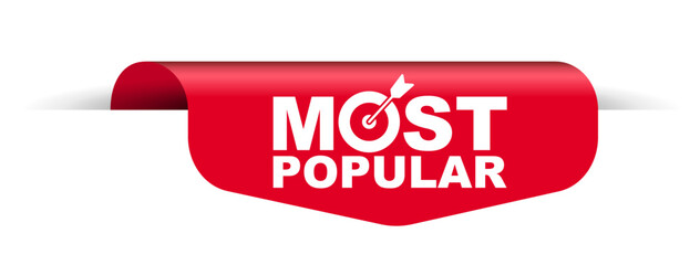 red vector illustration banner most popular