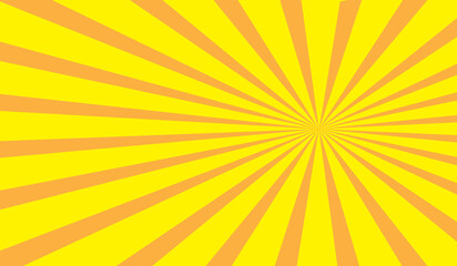 Sunburst retro sun rays yellow background. Abstract summer sunny. Vintage radial texture.