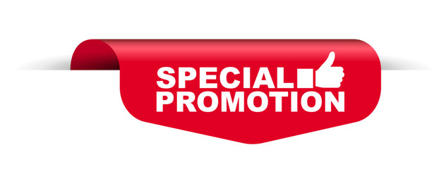 red vector illustration banner special promotion