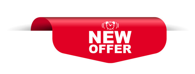 red vector illustration banner new offer