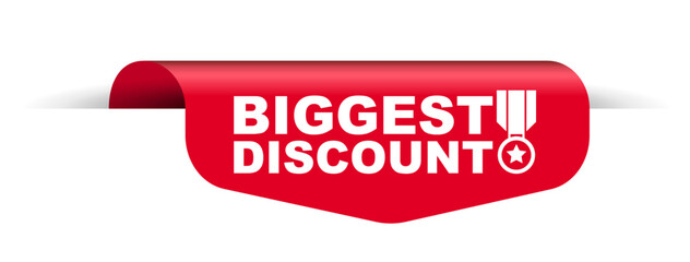 red vector illustration banner biggest discount