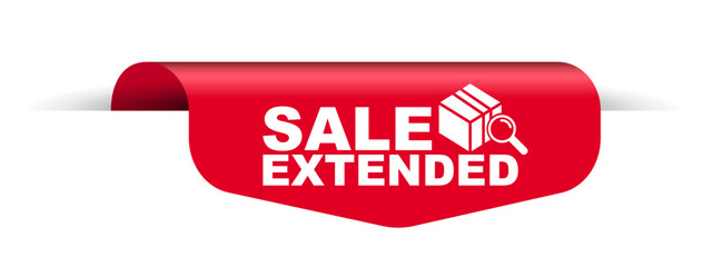 red vector illustration banner sale extended