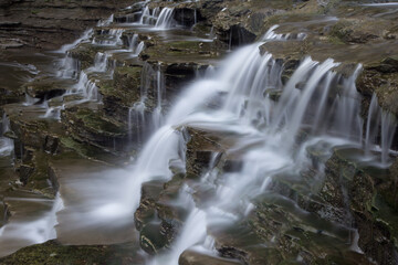 Obraz premium Albion Falls cascading waterfall over rocks n Hamilton Ontario Canada 