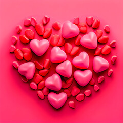 Obraz premium Heart of candies Valentine's day Illustration created by Generative AI technology