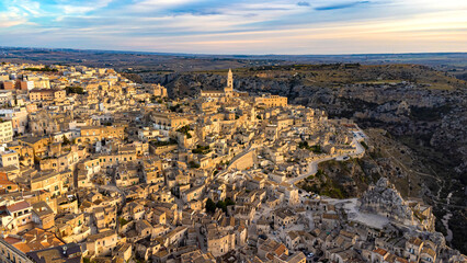 Matera (Italy) at sunset