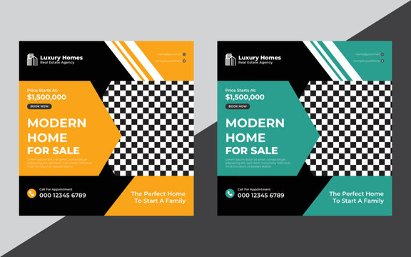 Modern Real Estate Social Media Post banner Design, Easily Editable Social Media Post