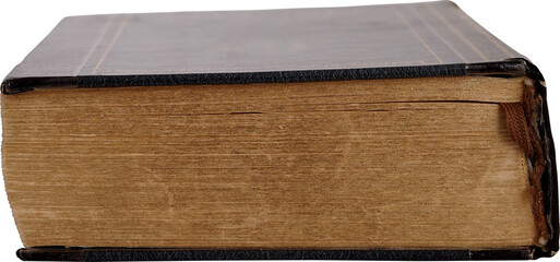 Old hardcover book close up isolated - 563683808