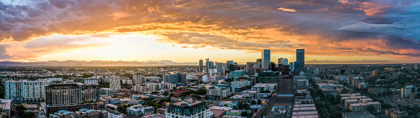 Denver Sunset Panorama - obrazy, fototapety, plakaty