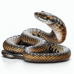 Obraz premium Chinese Cobra full body image with white background ultra realistic