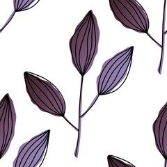 Fototapeta na wymiar Seamless floral pattern with leaves for fabrics and textiles