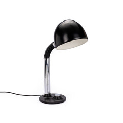 Retro Black Metal Desk Lamp on white background 