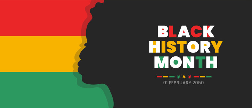 black history month banner. black history month 2023 women concept background. African American History or Black History Month. Celebrated annually in February in the USA, Canada. girl vector.
