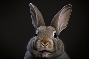 Obraz na płótnie Canvas Highly detailed portrait of rabbit. Generative AI