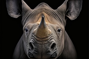 Highly detailed portrait of rhino. Generative AI