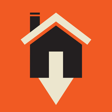   Volatile Home Value - Single Family House Icon.