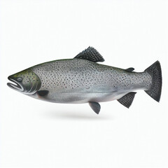 Chinook Salmon full body image with white background ultra realistic



