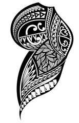 Maori tattoo design.Maori ornament sleeve tattoo including ancient indigenous polynesian style