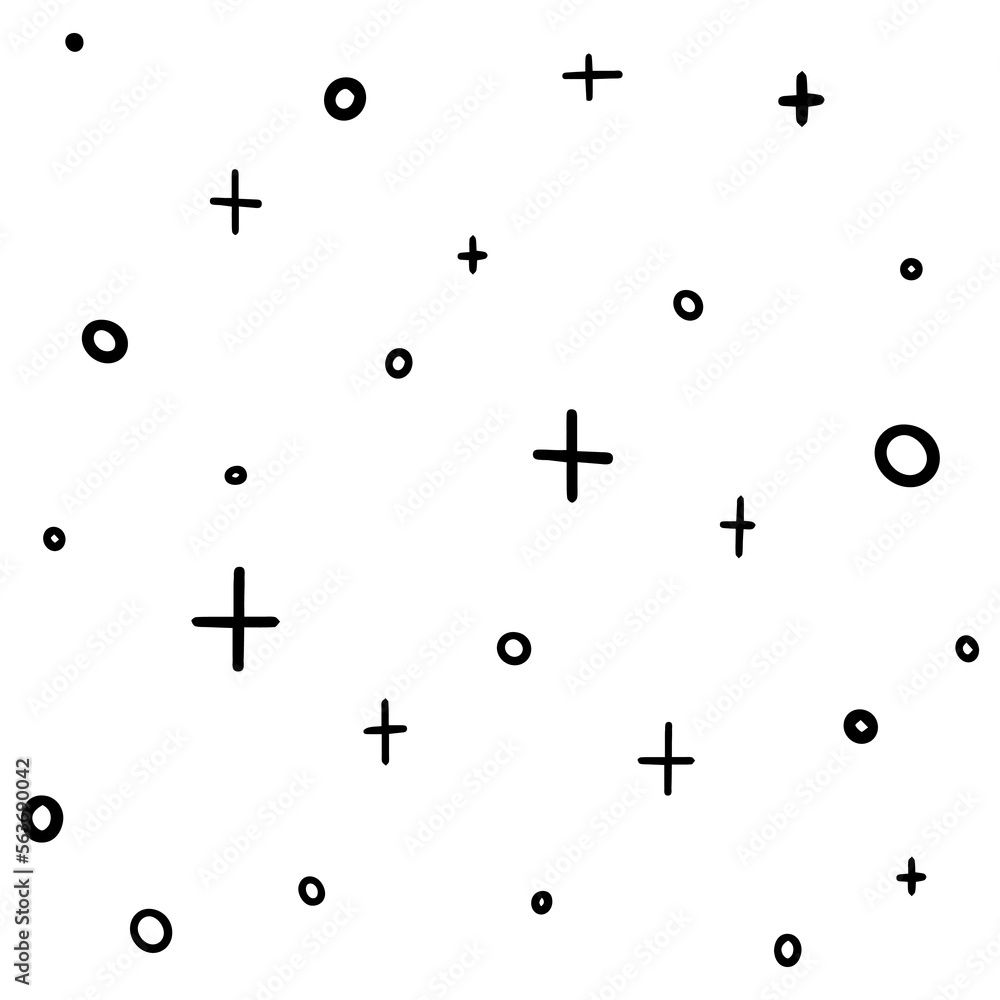 Poster abstract graphic pattern with crosses and tac-toes.