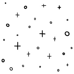 Abstract graphic pattern with crosses and tac-toes.
