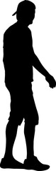 Silhouette of a walking man on a white background