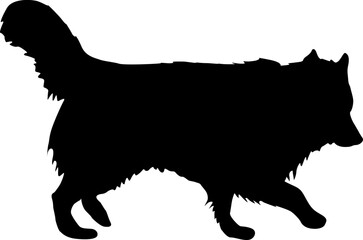 Airedale Terrier dog black silhouette on white background