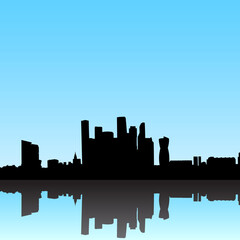 Fototapeta na wymiar Moscow city silhouette skyline skyscrapers moscow city
