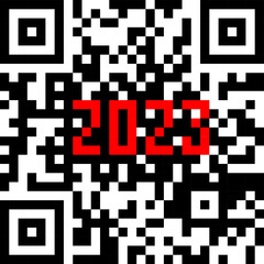 2023 New Year counter monochrome QR code