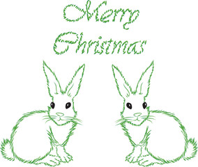Obraz premium Bunny Chinese symbol of the New Year 2023 illustration isolated on white