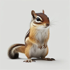 Chipmunk full body image with white background ultra realistic



