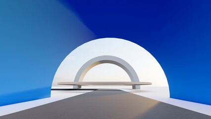 Obraz na płótnie Canvas Abstract architecture background arched interior 3d render