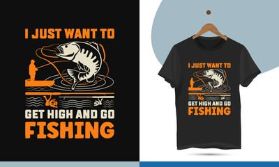 Fishing  Typography T-shirt Design Vector Template. A beautiful and eye-catching Fishing illustration art good for Clothes, Greeting Cards, Posters, and Mug designs.