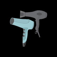 Set of hair dryer vector art hand drawing, isolated, vector for coloring book.