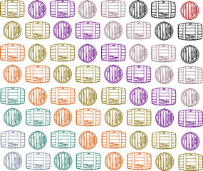 Hintergrund mit bunten Holzässern