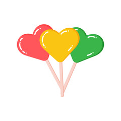 icon heart-shaped lollipops. vector illustration, valentines day