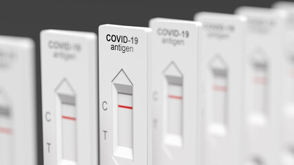 Negative test result by using rapid test device for COVID-19. 3d illustration
