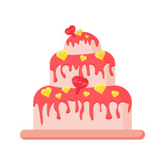icon piece of cake isolated on white background. valentines day