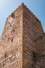 Fototapeta na wymiar Tower of Ananuri monastery located at the Aragvi River in Georgia